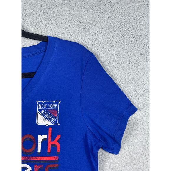NHL New York Rangers Women's Blue V Neck Shirt Size S - Picture 6 of 7